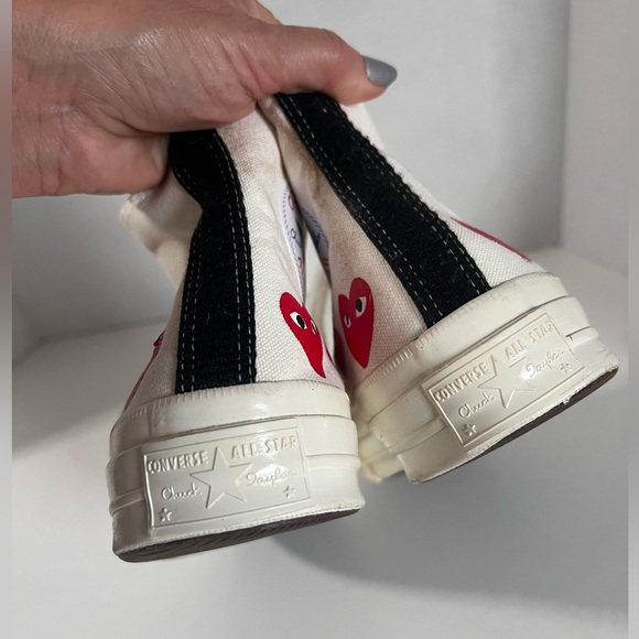 Comme des Garçons Play x Chuck 70 Hi top ‘Multi Heart’ white sneakers - Picture 5 of 11